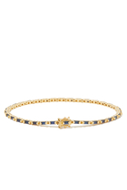 Linear Tennis Bracelet, 18k Yellow Gold & Sapphires